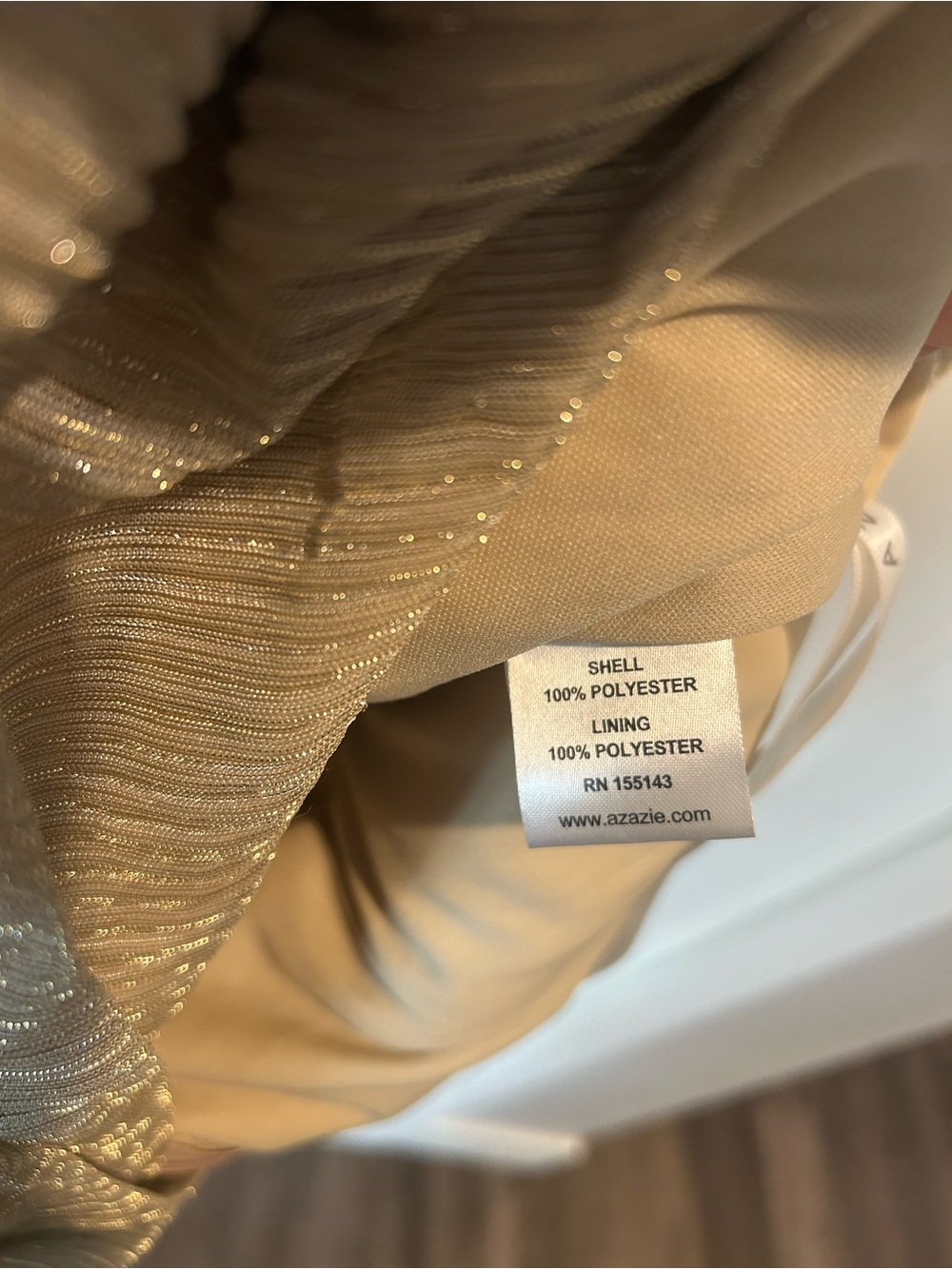 Azazie Paige Gown in Champagne Gold A18 - Picture 12 of 14